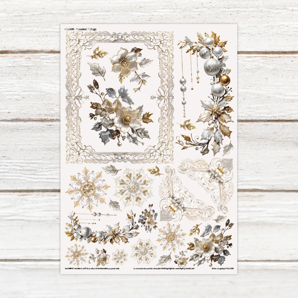 Highlight Luxe Timeless Tidings Resin Decal Sheet