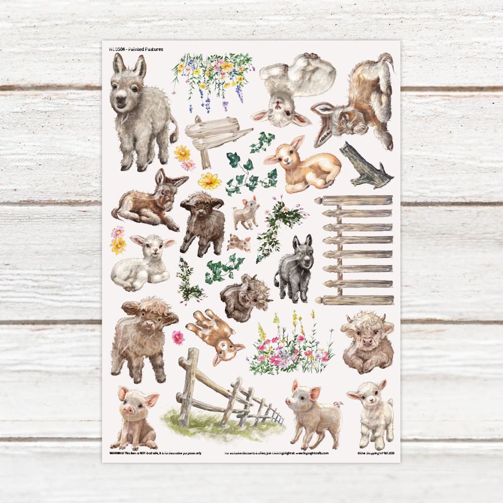 Highlight Luxe Painted Pasture Resin Decal Sheet