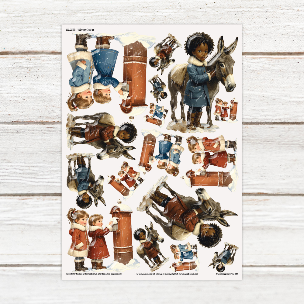 Highlight Luxe Winter Cuties Resin Decal Sheet