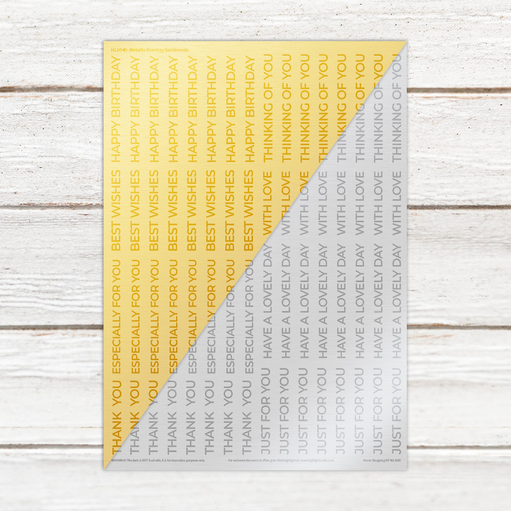Highlight Luxe Everyday Sentiments Metallic Resin Decal Sheet