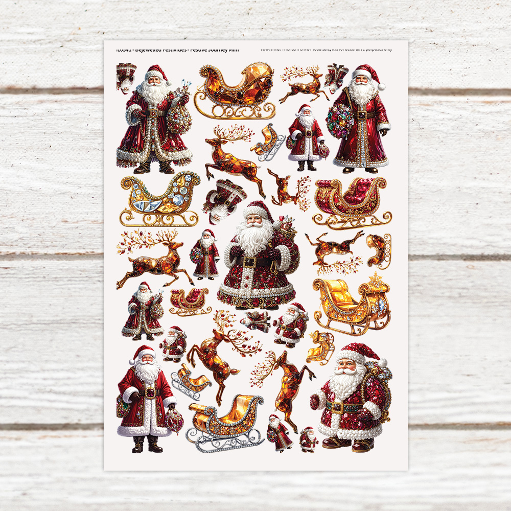 Highlight Luxe Bejewelled Festivities Festive Journey Mini Resin Decal Sheet