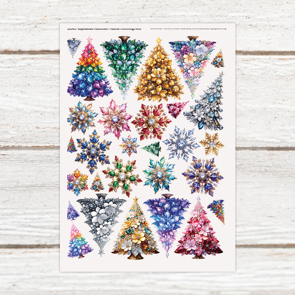 Highlight Luxe Bejewelled Festivities Festive Trimmings Mini Resin Decal Sheet
