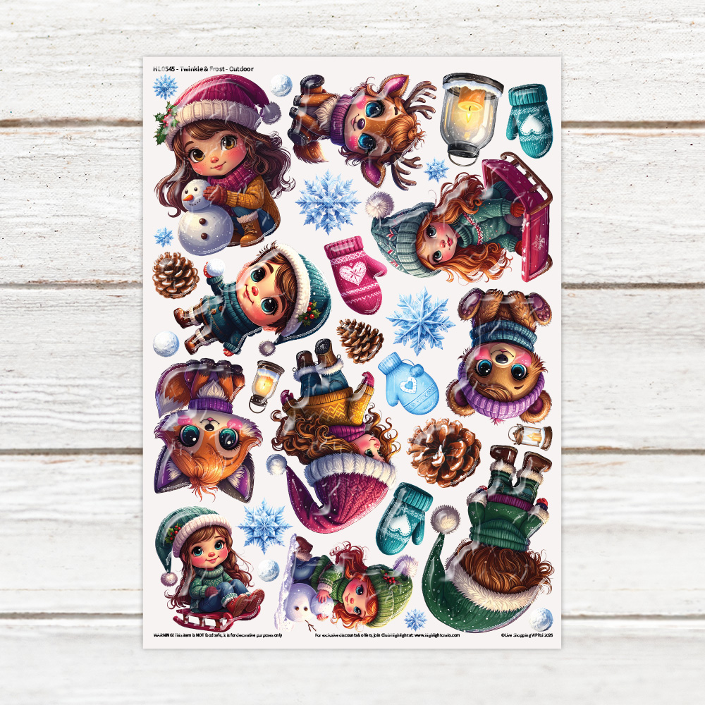 Highlight Luxe Twinkle & Frost Outdoor Resin Decal Sheet