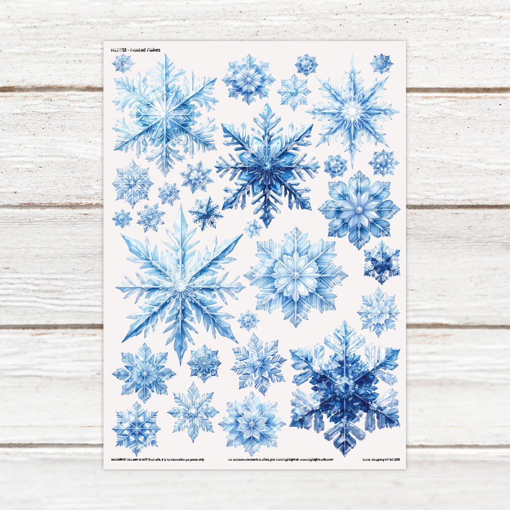 Highlight Luxe Frosted Flakes Resin Decal Sheet