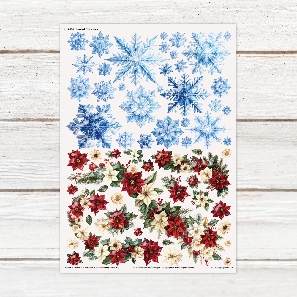 Highlight Luxe Frosted Festivities Resin Decal Sheet