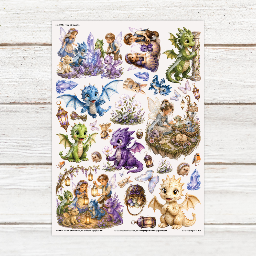 Sparkle Hollow Skylands Luxe Resin Decal Sheet