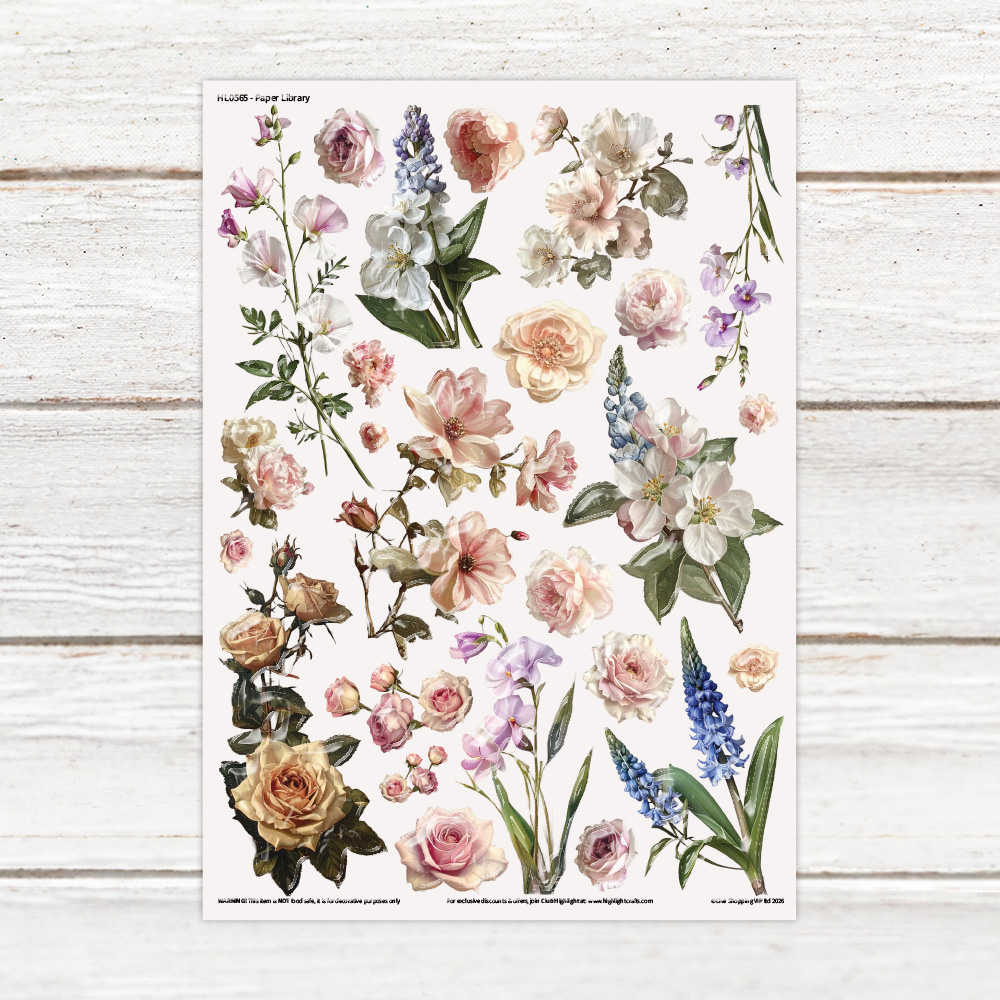 Highlight Luxe Paper Library Resin Decal Sheet
