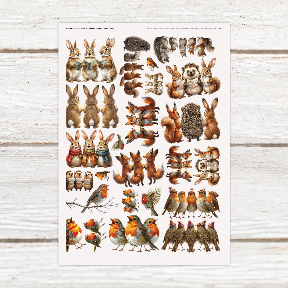 Highlight Luxe Winter Chorus Animals Mini Resin Decal Sheet