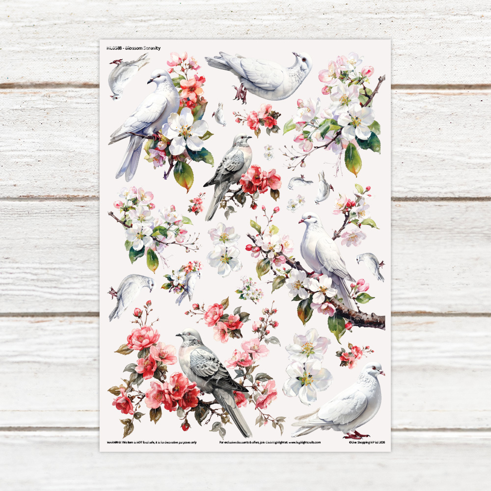 Highlight Luxe Blossom Serenity Resin Decal Sheet
