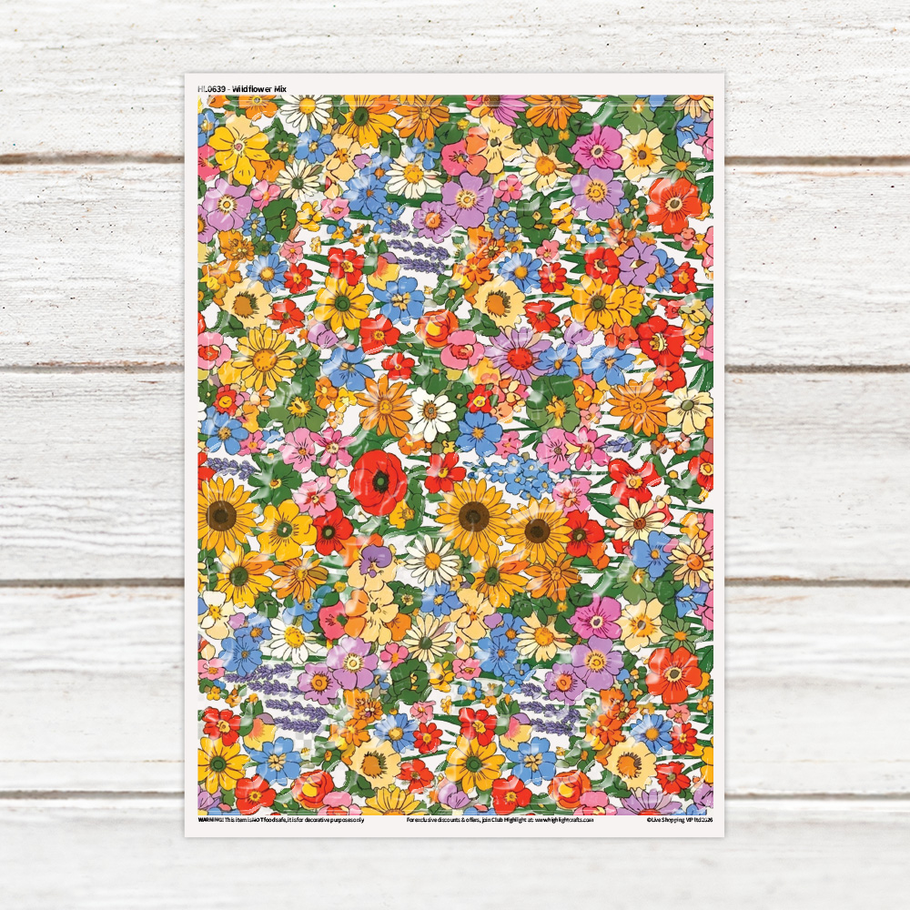 Highlight Luxe Wildflower Mix Resin Decal Sheet