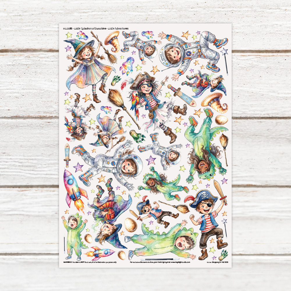 Highlight Luxe Little Splashes of Sunshine Little Adventures Resin Decal Sheet