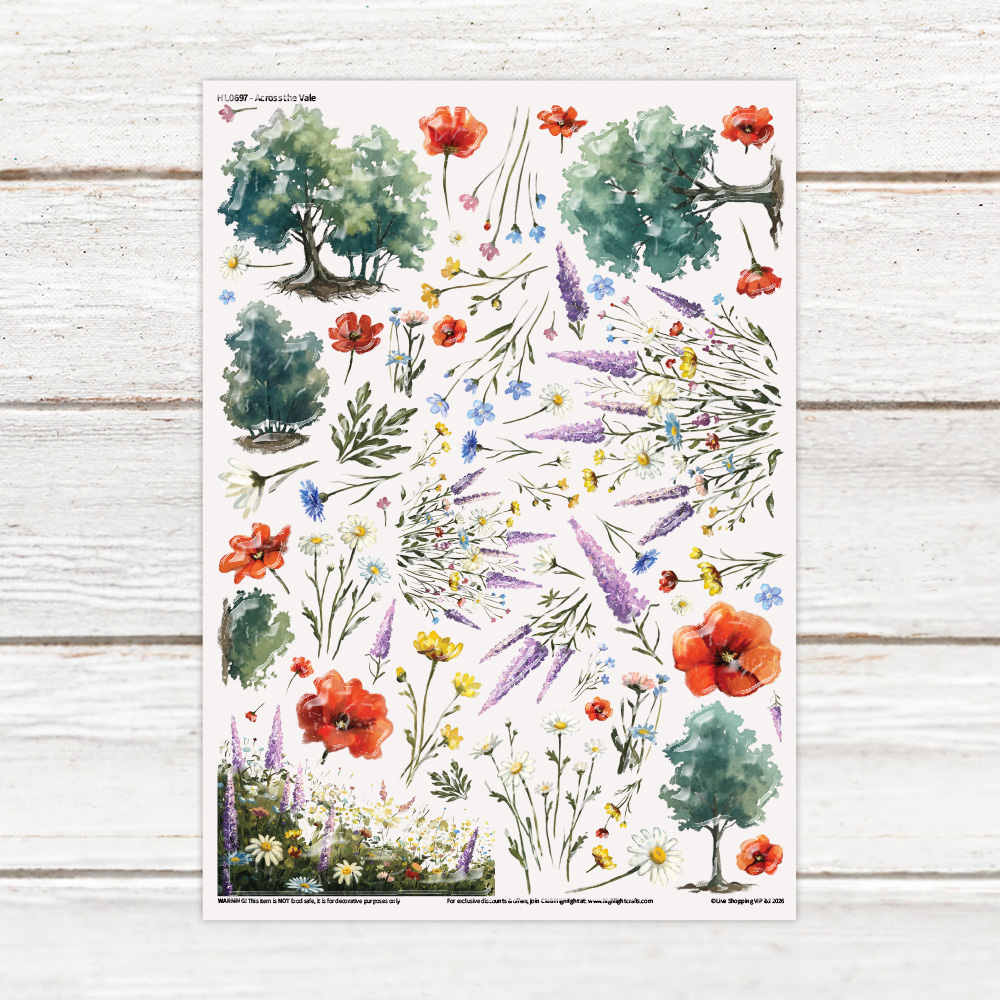 Highlight Luxe Across The Vale Resin Decal Sheet