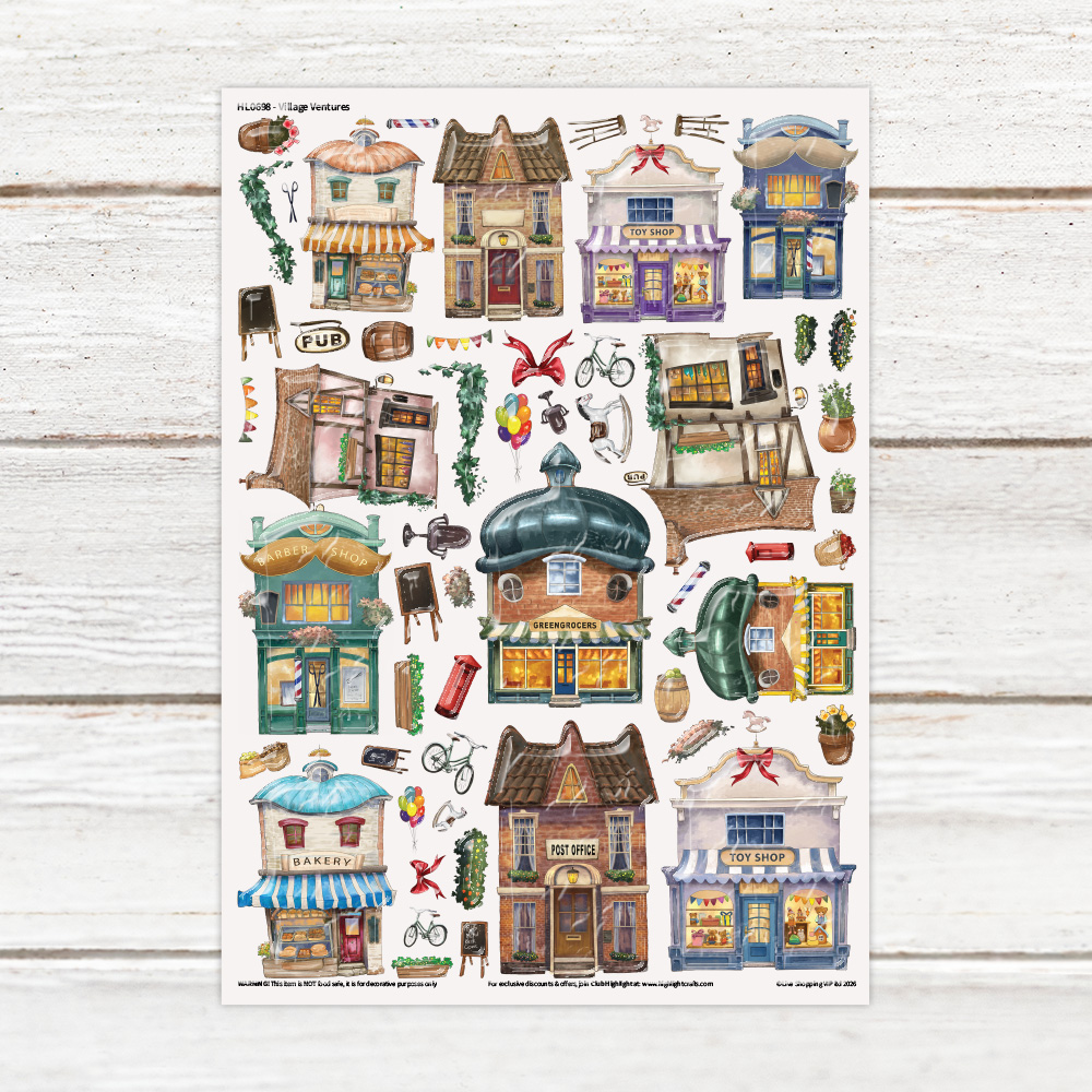 Highlight Luxe Village Ventures Resin Decal Sheet