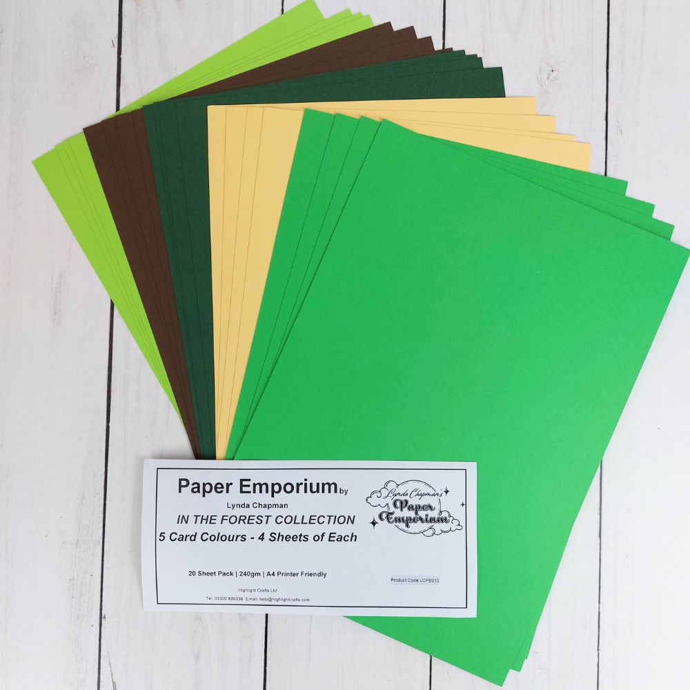 Paper Emporium Solid Core Card - In the Forest Collection (20 A4 sheets - 240gsm)