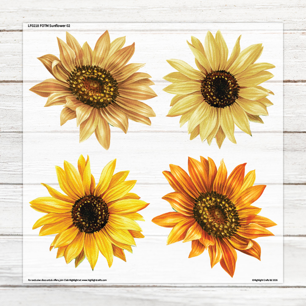 Highlight Luxe Large Sunflower 2 Heat Transfer Sheet