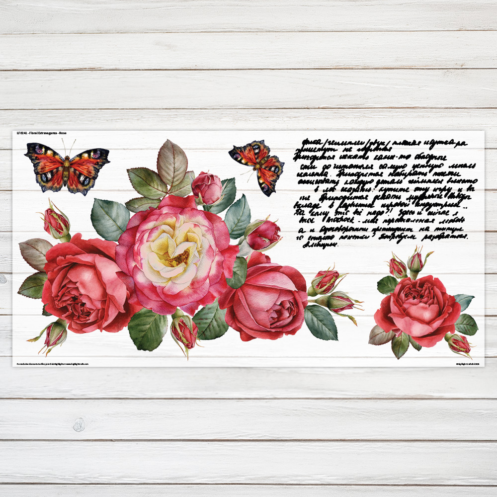 Highlight Luxe Floral Extravaganza Rose XL Heat Transfer Sheet