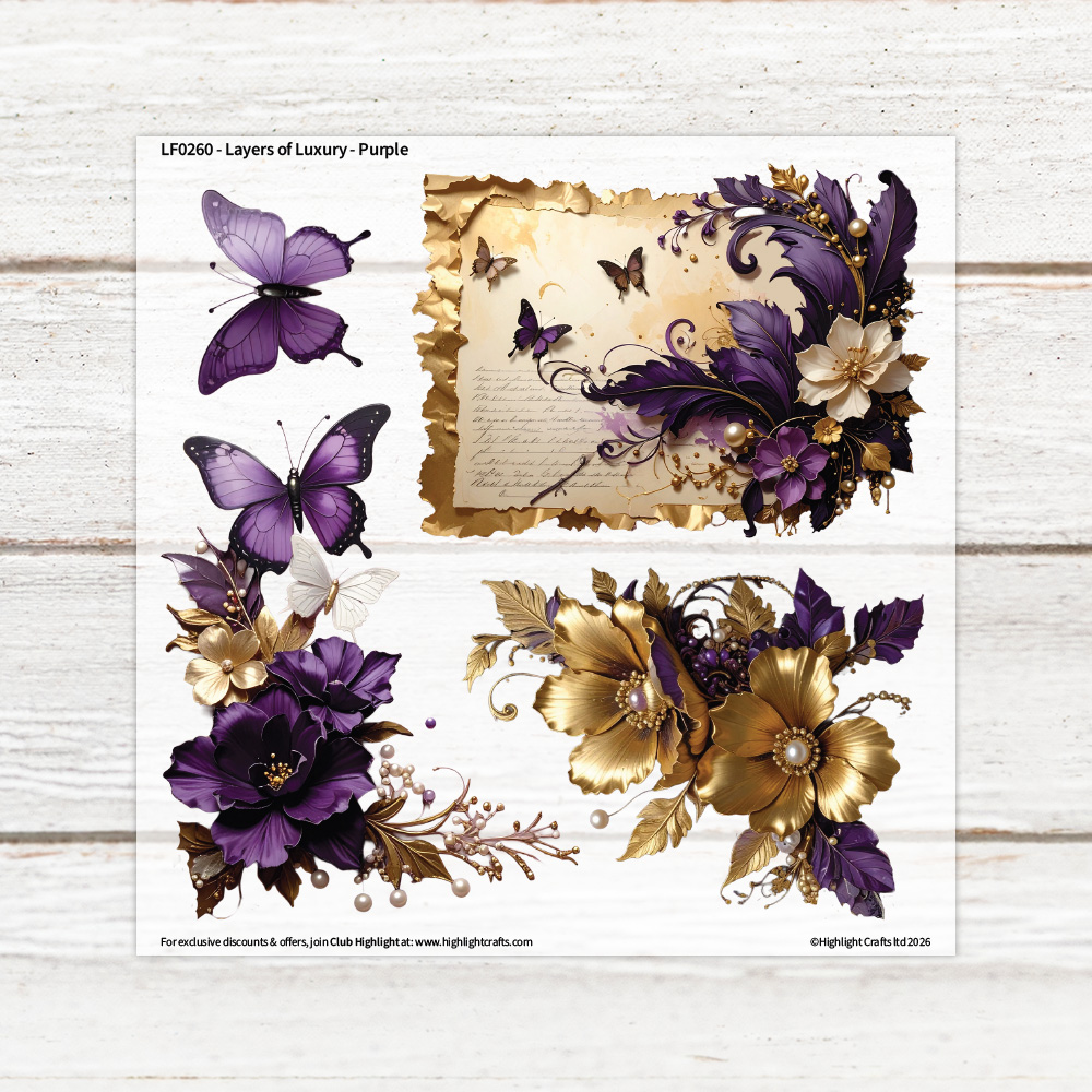 Highlight Luxe Layers of Luxury Purple Heat Transfer Sheet