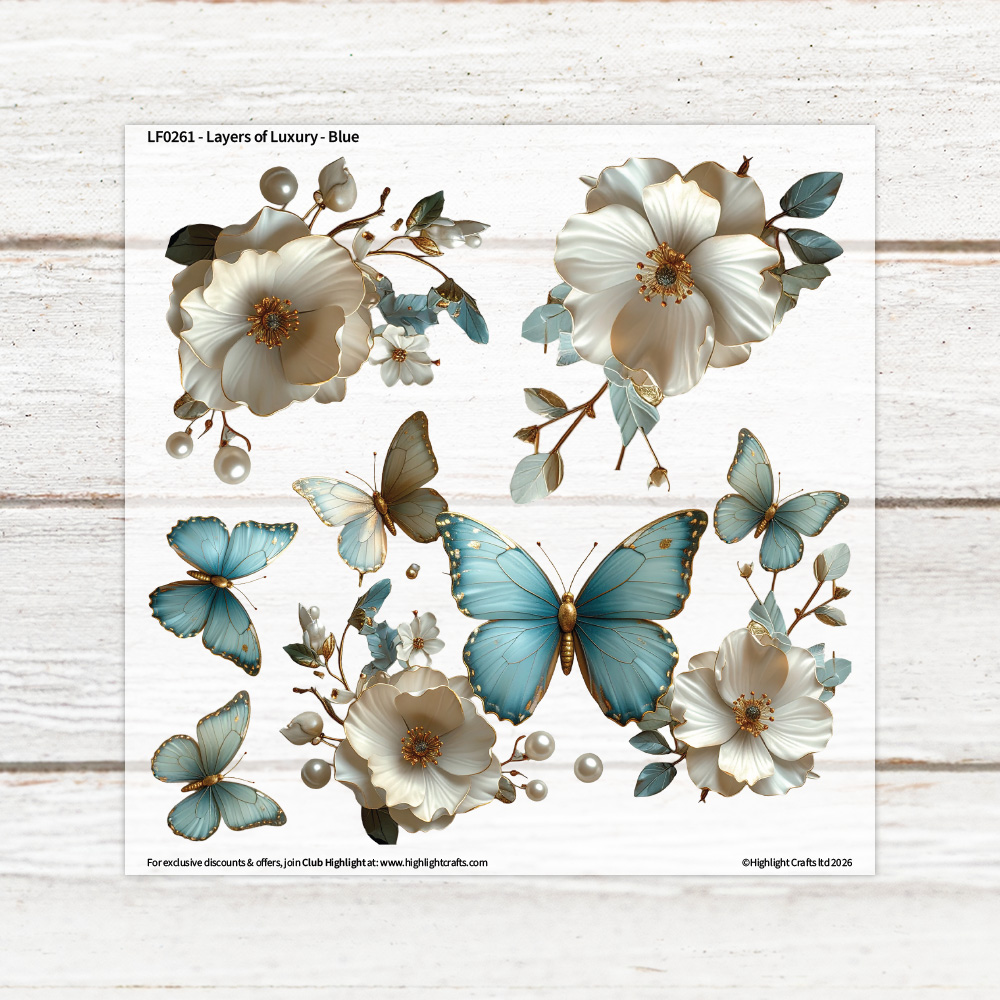 Highlight Luxe Layers of Luxury Blue Heat Transfer Sheet