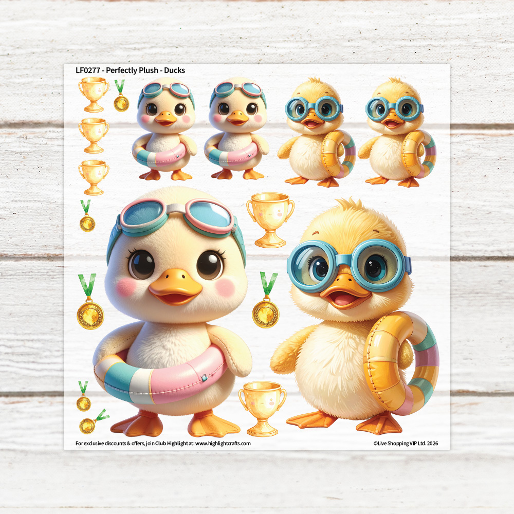 Highlight Luxe Perfectly Plush Ducks Heat Transfer Sheet