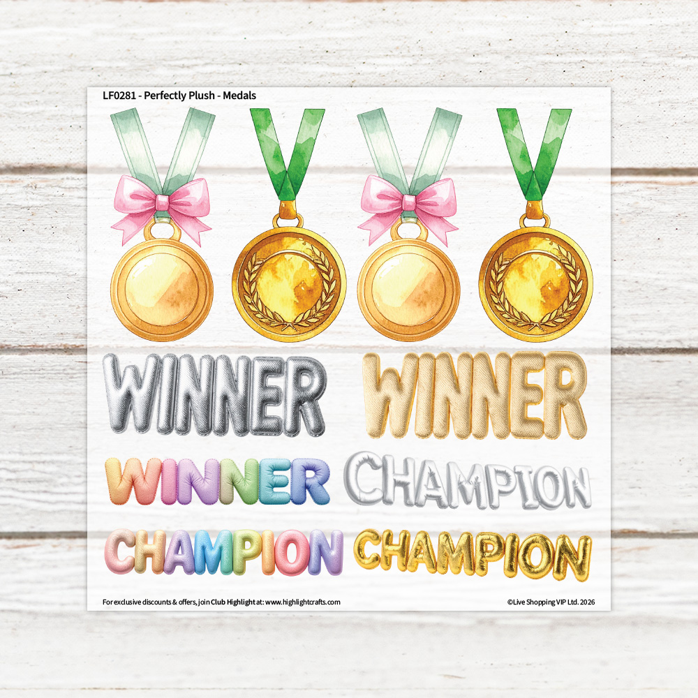 Highlight Luxe Perfectly Plush Medals Heat Transfer Sheet