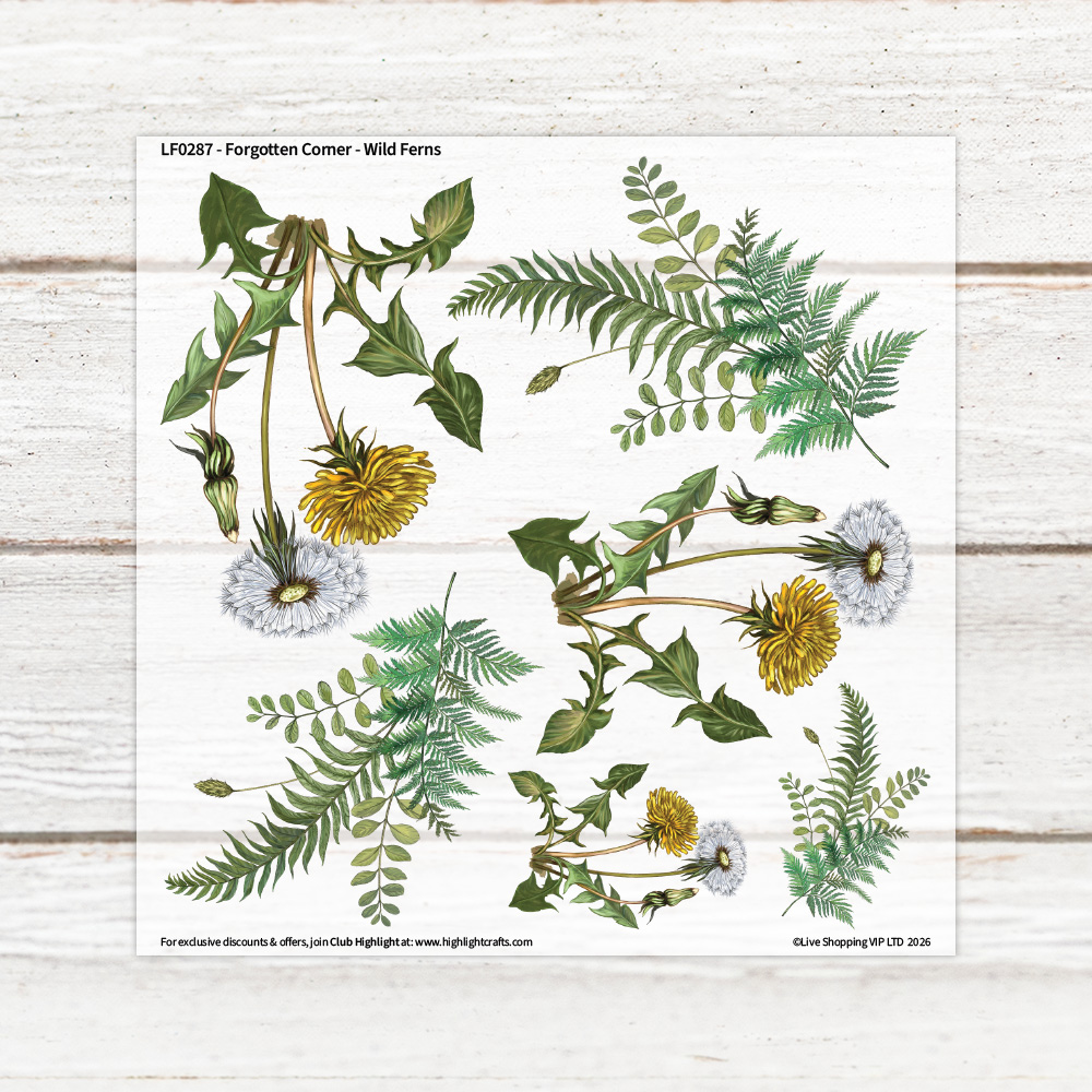 Highlight Luxe Forgotten Corner Wild Ferns Heat Transfer Sheet