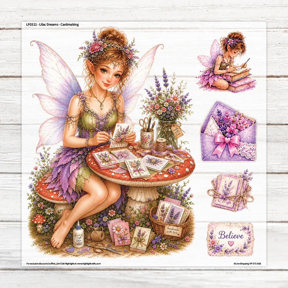 Highlight Luxe Lilac Dreams Cardmaking Large Heat Transfer Sheet
