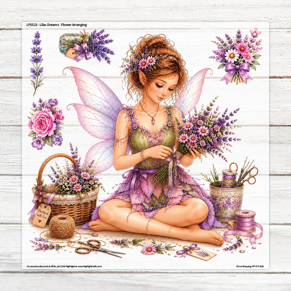 Highlight Luxe Lilac Dreams Flower Arranging Large Heat Transfer Sheet