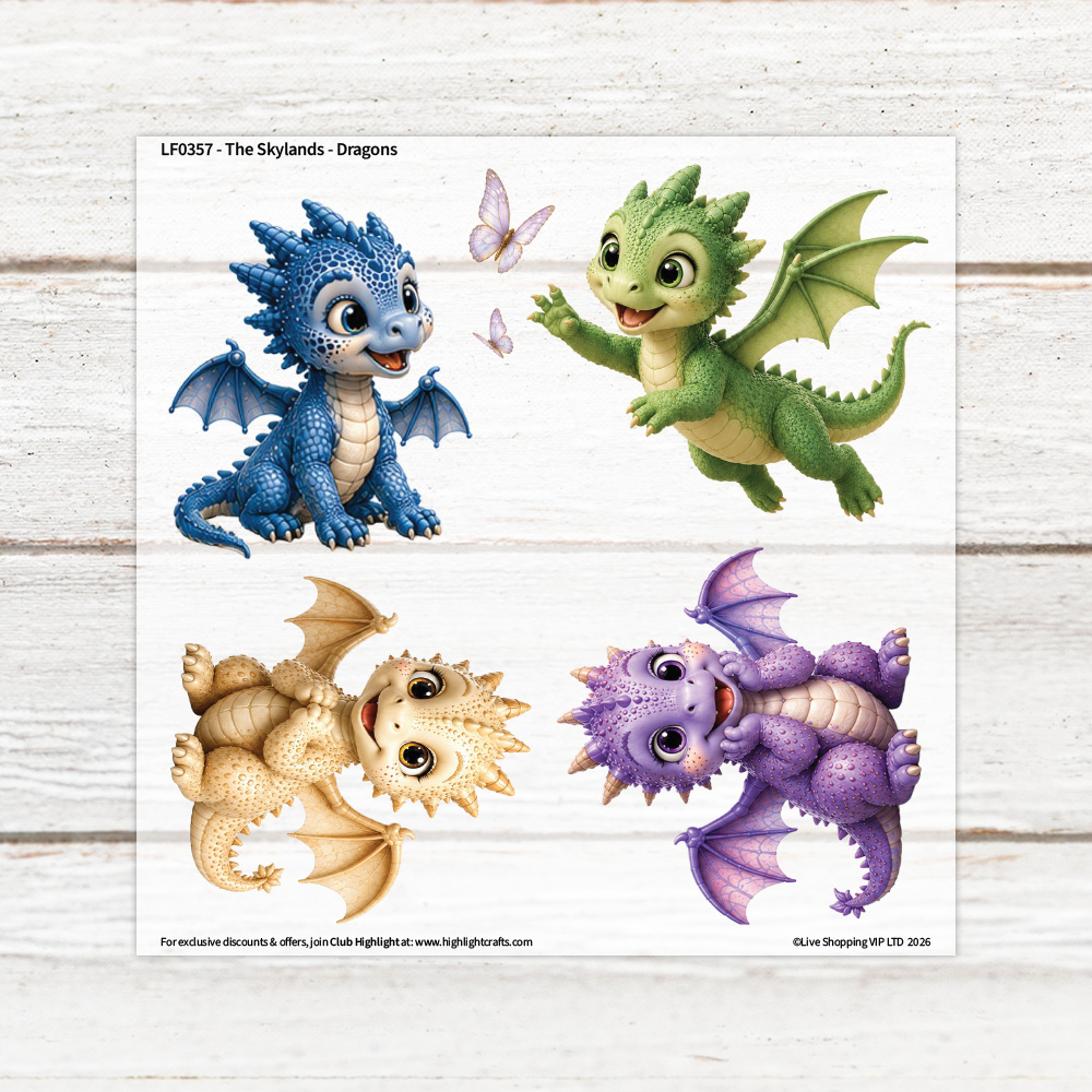 Sparkle Hollow The Skylands - Dragons Heat Transfer Sheet