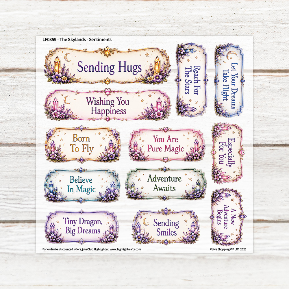Sparkle Hollow The Skylands - Sentiments Heat Transfer Sheet