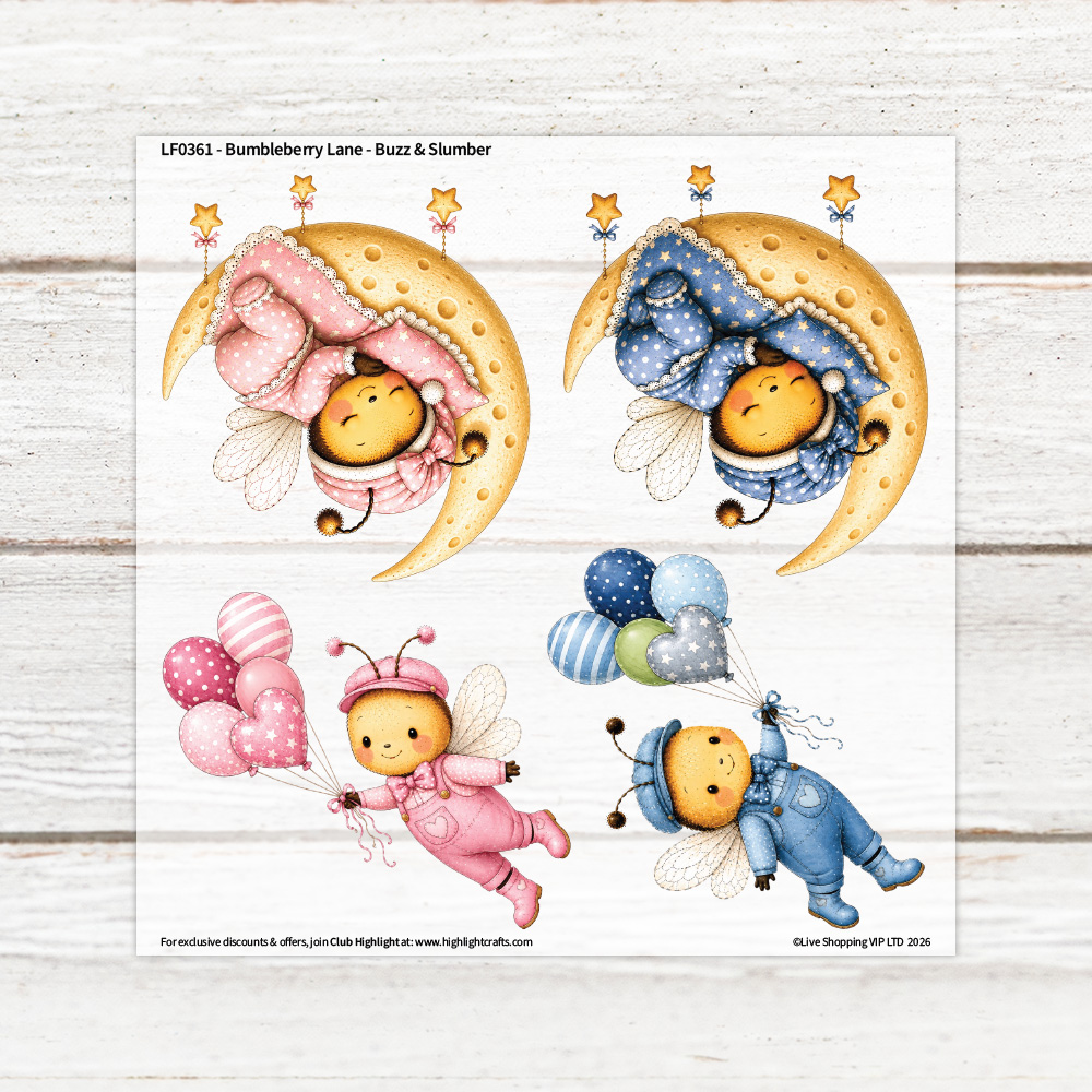 Sparkle Hollow Bumbleberry Lane - Buzz & Slumber Heat Transfer Sheet