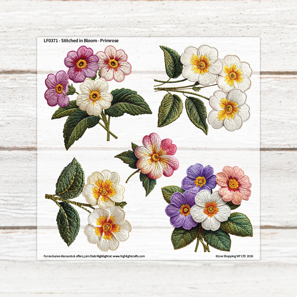 Highlight Luxe Stitched in Bloom Primrose Heat Transfer Sheet