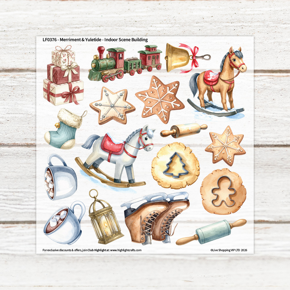 Highlight Luxe Merriment & Yuletide Indoor Scene Building Heat Transfer Sheet