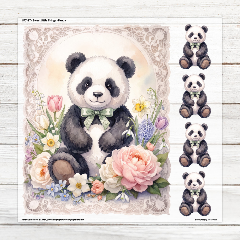 Highlight Luxe Sweet Little Things Panda Large Heat Transfer Sheet