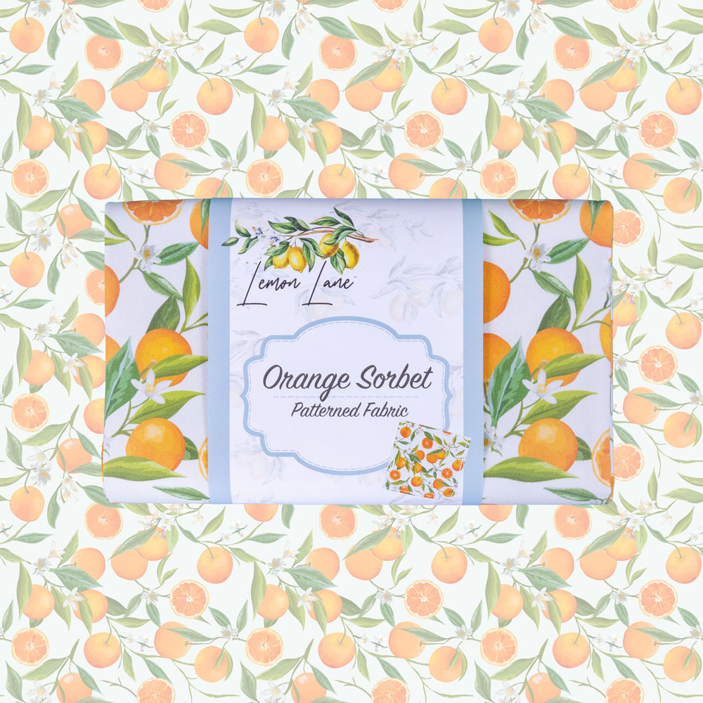 Lemon Lane Orange Sorbet Patterned Fabric
