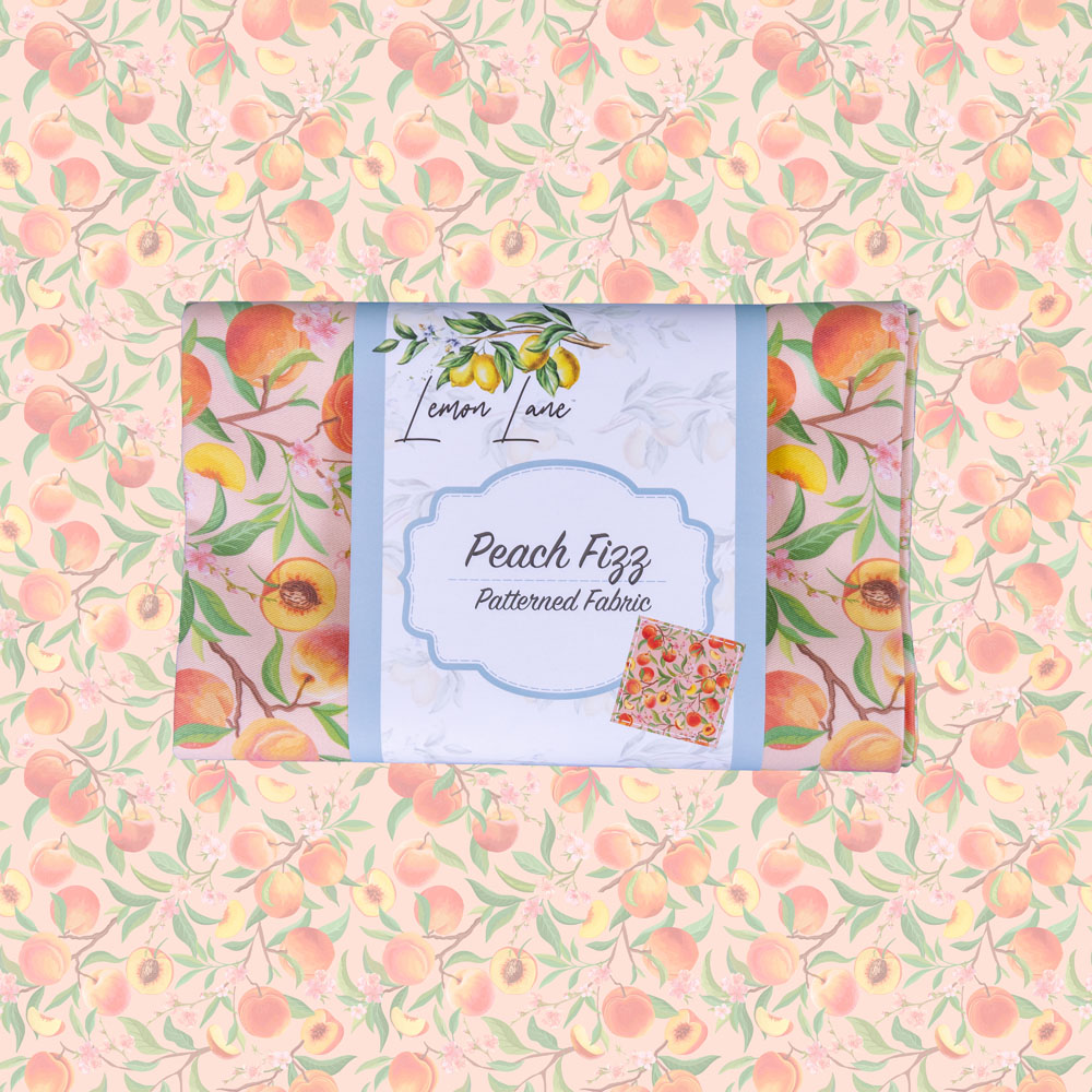 Lemon lane Peach Fizz Patterned Fabric
