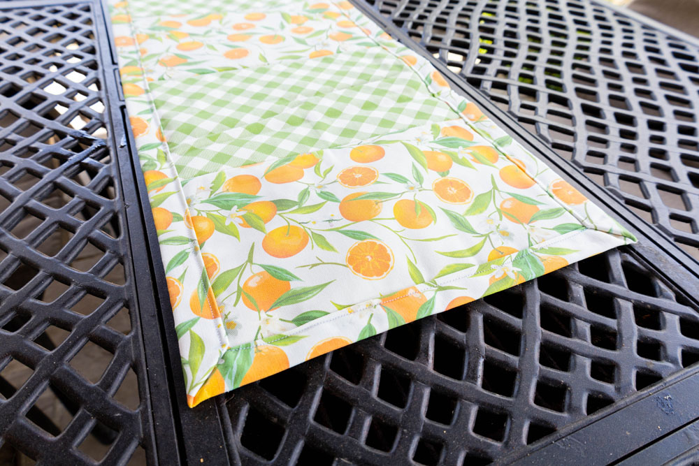 Lemon Lane Criss Cross Lime Patterned Fabric - Image 2
