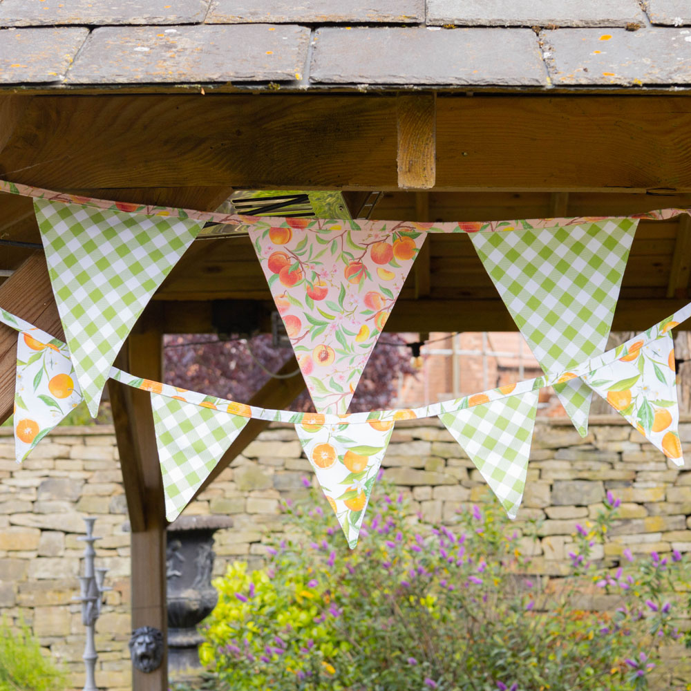 Lemon Lane Criss Cross Lime Patterned Fabric - Image 4