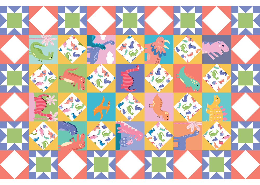 Lemon Lane Cosy-Quilt Dinosaurs Fabric - Image 2