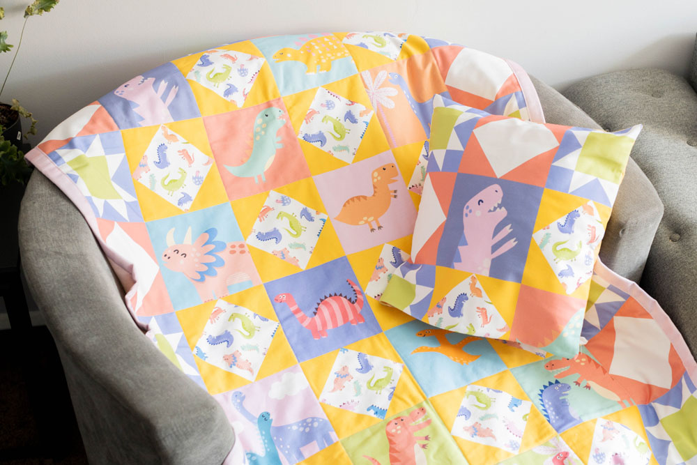 Lemon Lane Cosy-Quilt Dinosaurs Fabric - Image 3