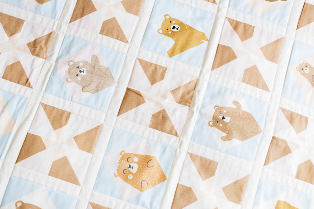 Lemon Lane Cosy-Quilt Bears Fabric - Image 4