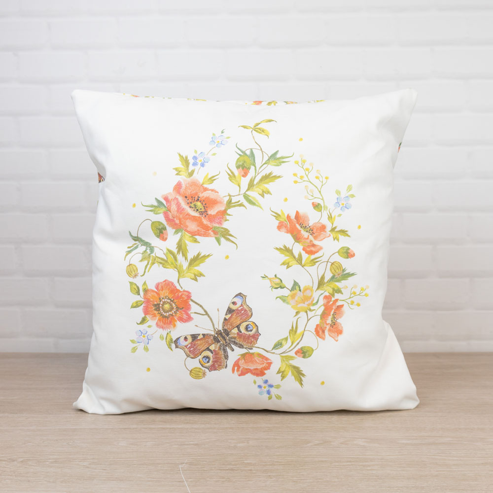 Lemon Lane Butterfly Poppy Make Your Own Cushions Fabric Panel - Image 2