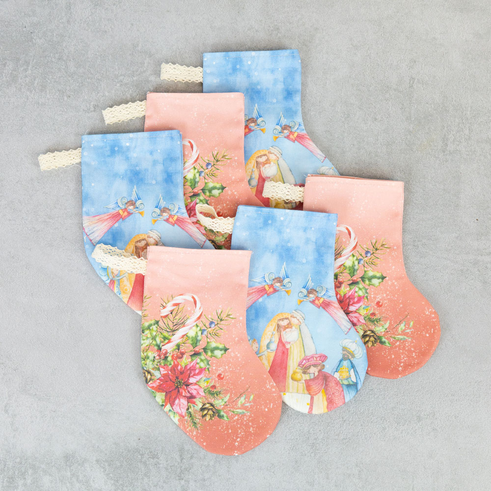 Lemon Lane Merry & Bright Stocking Cotton Twill Fabric - Image 2