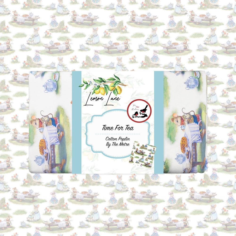 Lemon Lane Time For Tea Cotton Poplin Fabric