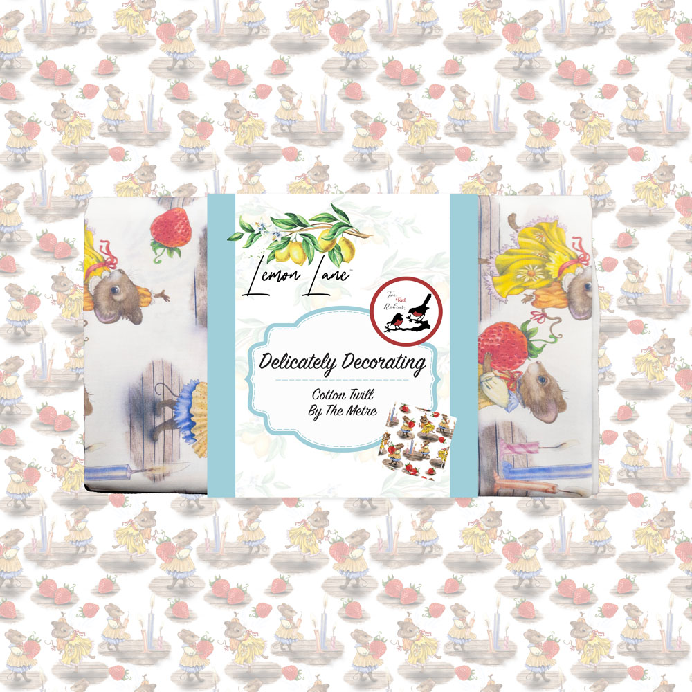 Lemon Lane Delicately Decorating Cotton Twill Fabric
