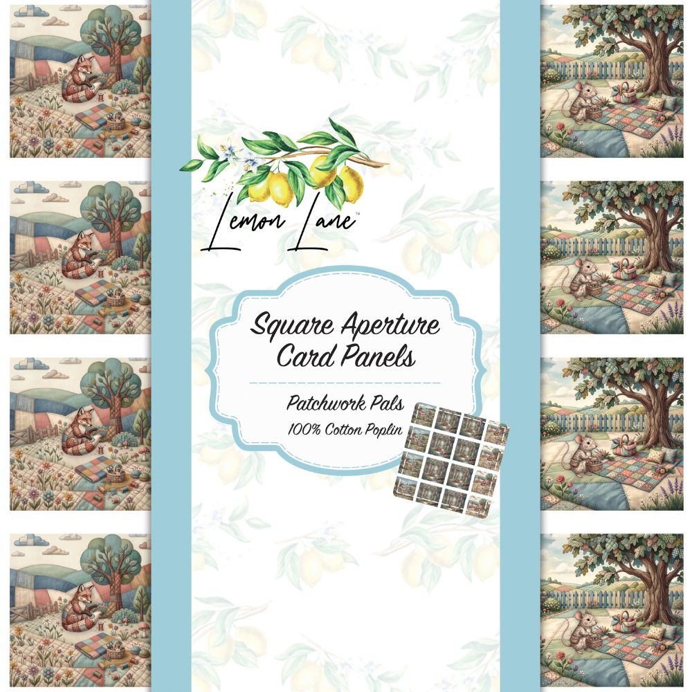 Lemon Lane Square Aperture Card Panels - Patchwork Pals