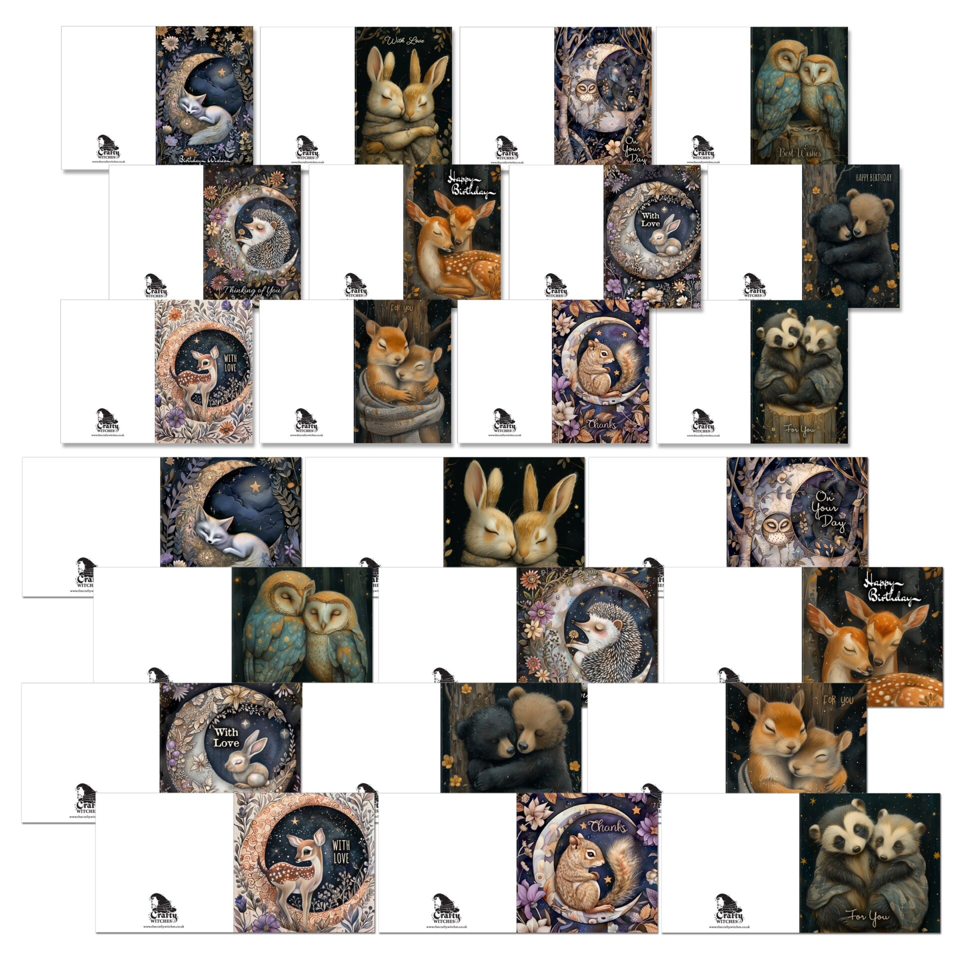 The Crafty Witches Moonlit Snuggles Ready Made Cards Download Collection - Image 2