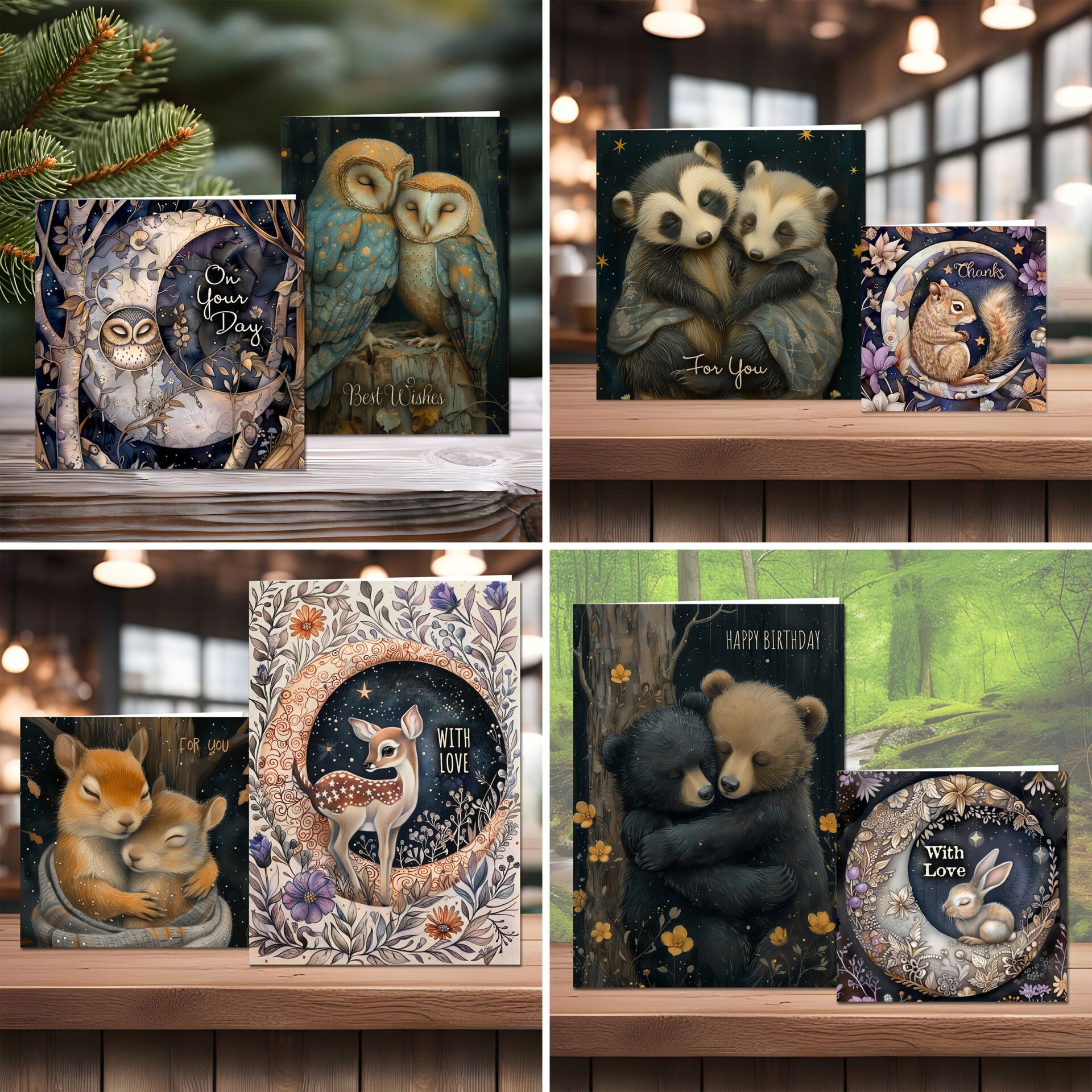 The Crafty Witches Moonlit Snuggles Ready Made Cards Download Collection - Image 5
