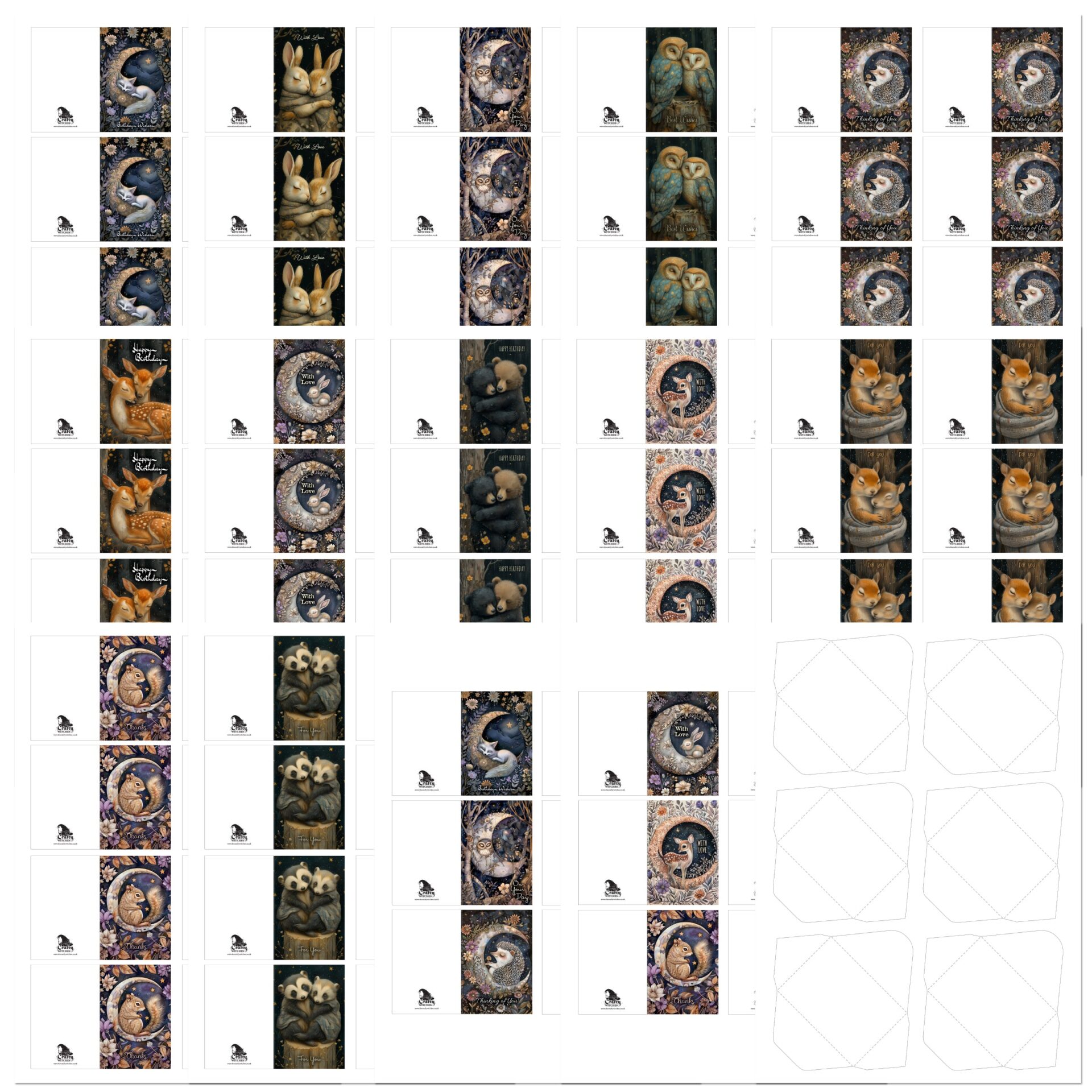The Crafty Witches Moonlit Snuggles Ready Made Cards Download Collection - Image 8