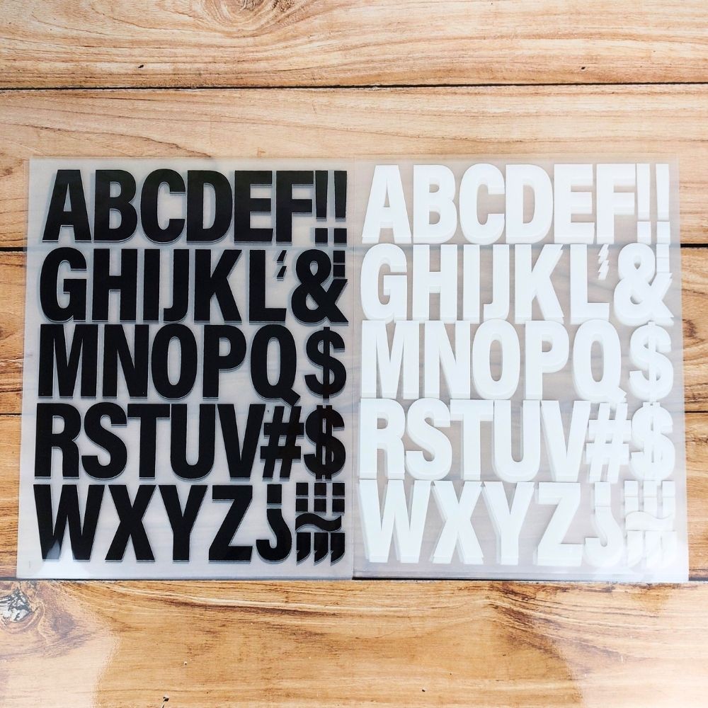 Iron-On Alphabet - 5 Black & 5 White