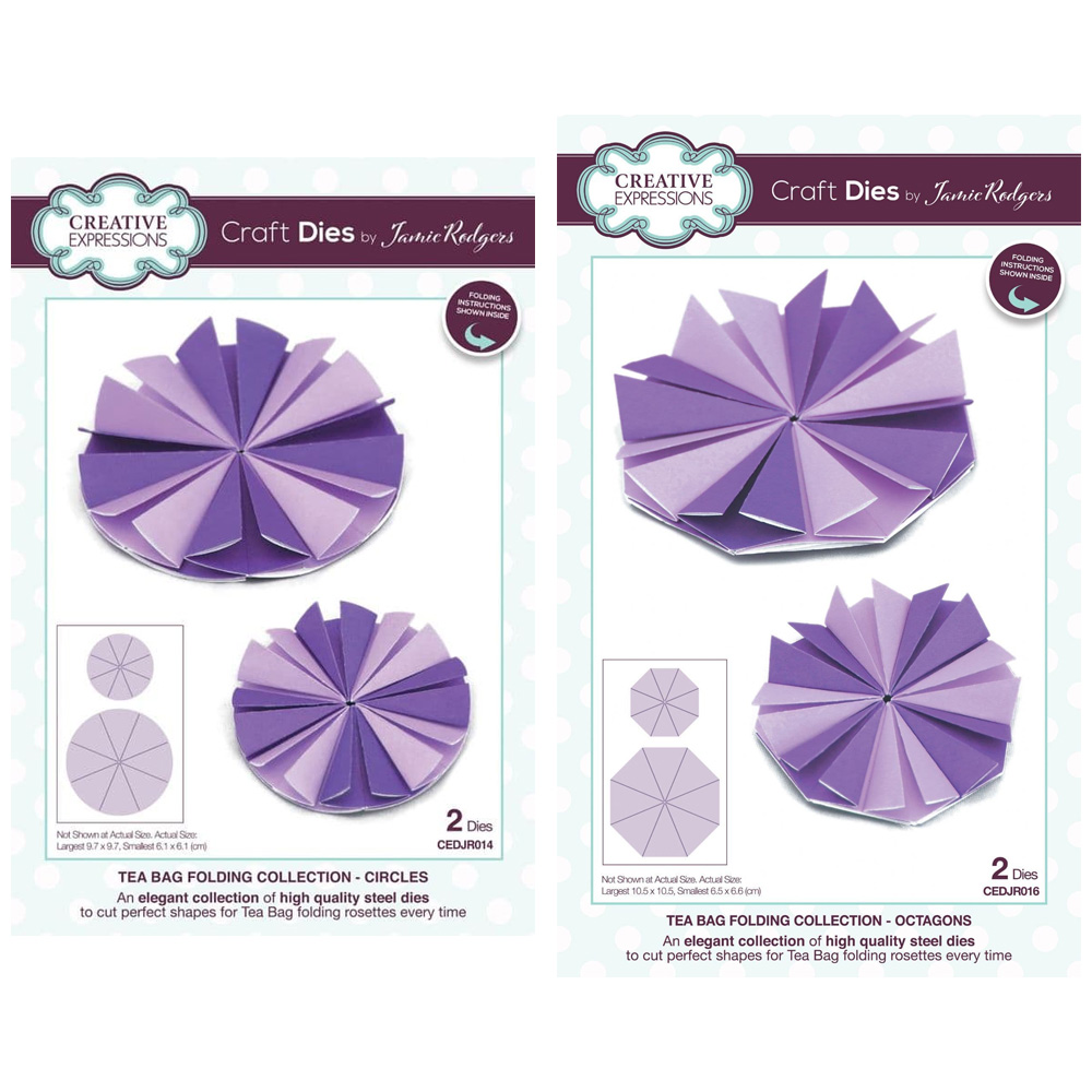 Creative Expressions Tea Bag Folding Circles & Octagons Die Bundle